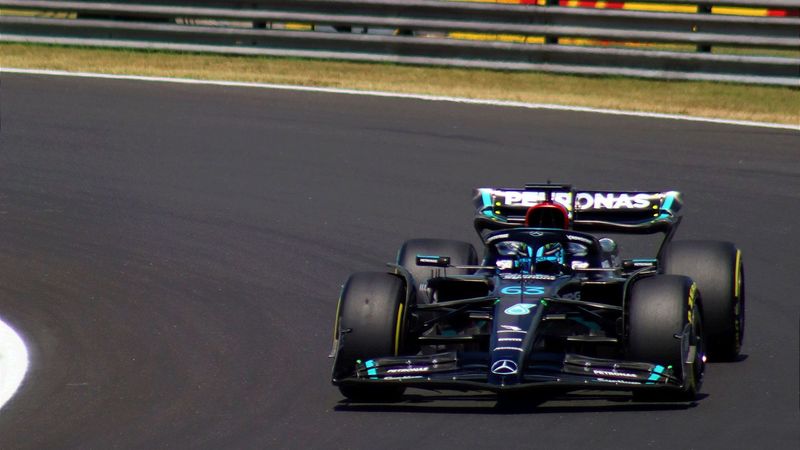 A Formula 1 car at speed in Hungary