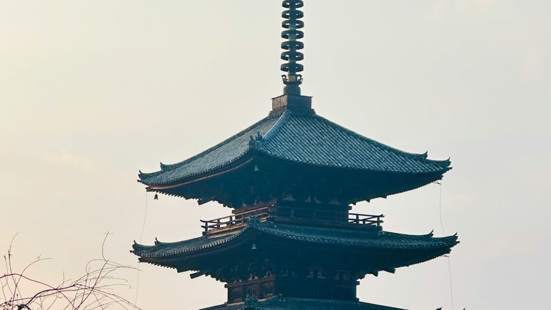 The Yasaka pagoda above the rooftops of Higashiyama, Kyoto