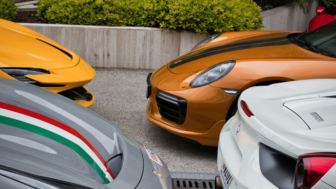Supercars outside a hotel in Monaco